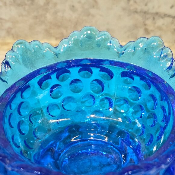 Vintage Fenton Hobnail Blue Fairy Lamp. Excellent! - Picture 7 of 9